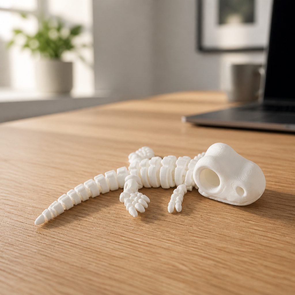 Laying T-Rex Skeleton – 3D Printed Articulated Dinosaur Collectible