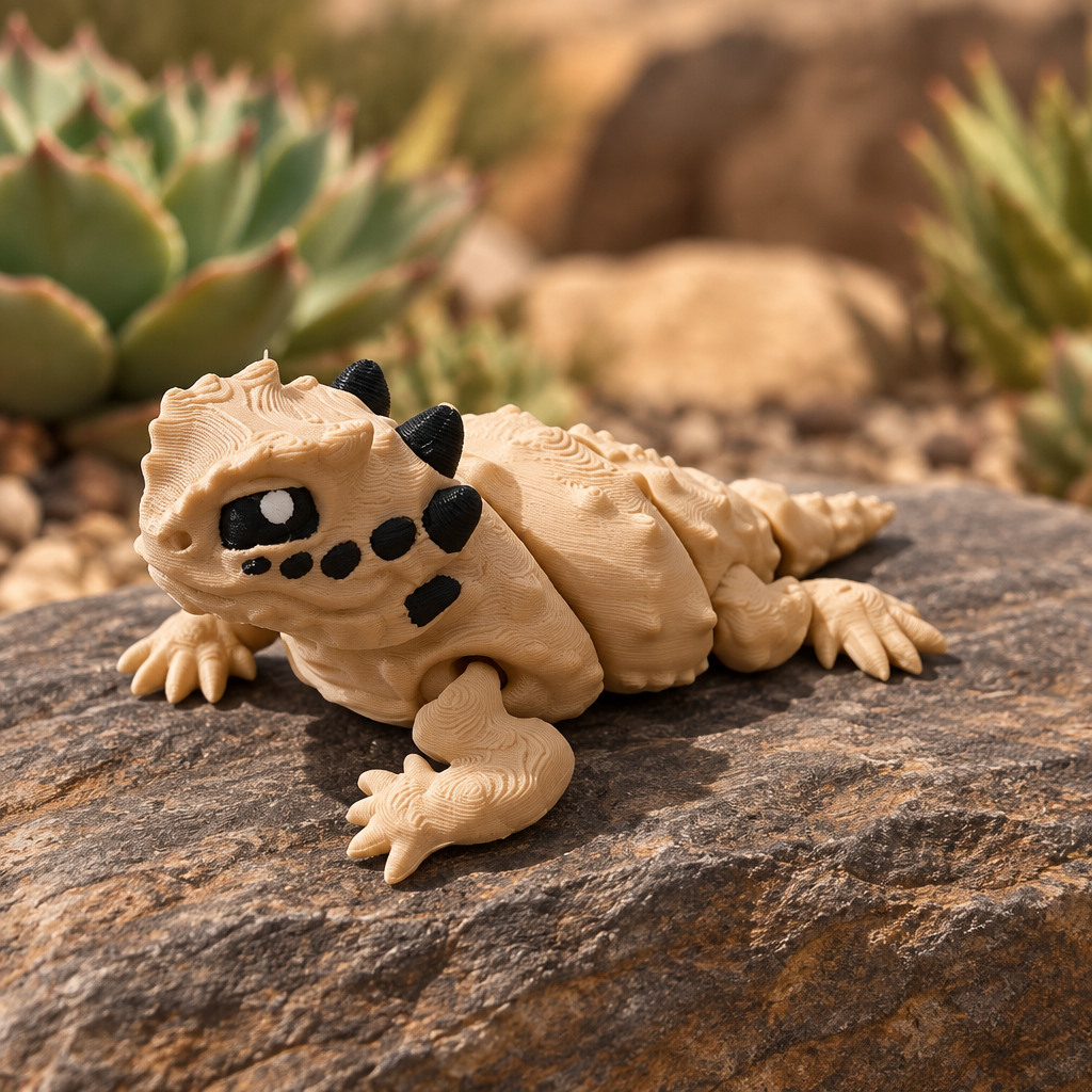 🦎 Horned Toad – 3D Printed Reptile
