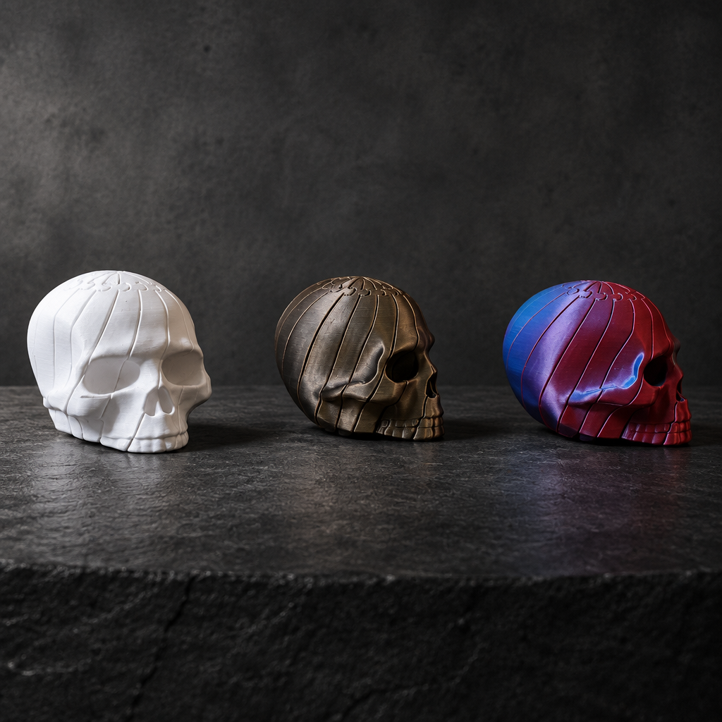 💀 Skull Twist Fidget – 3D Printed Desk & Sensory Toy