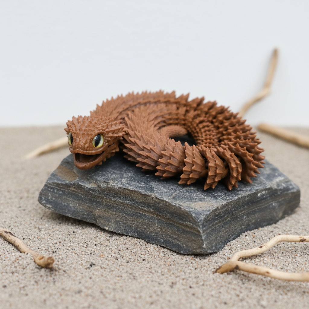Bush Viper with Glass Eyes - 3d printed and articulated