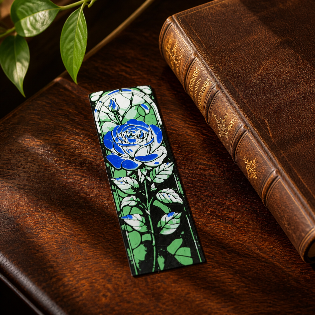 Stained Glass Roses 3D Printed Bookmarks