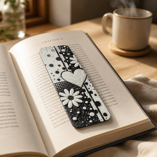 Heart and Flowers Bookmark