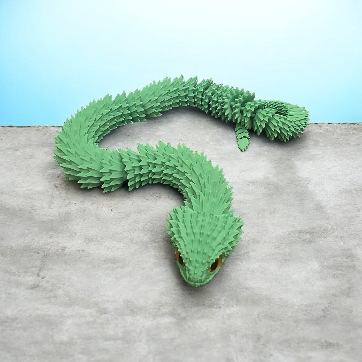 Bush Viper with Glass Eyes - 3d printed and articulated