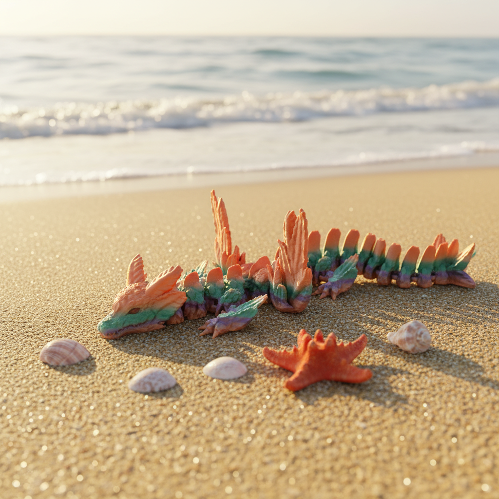 Winged Axolotl Dragon - 3d printed and articulated