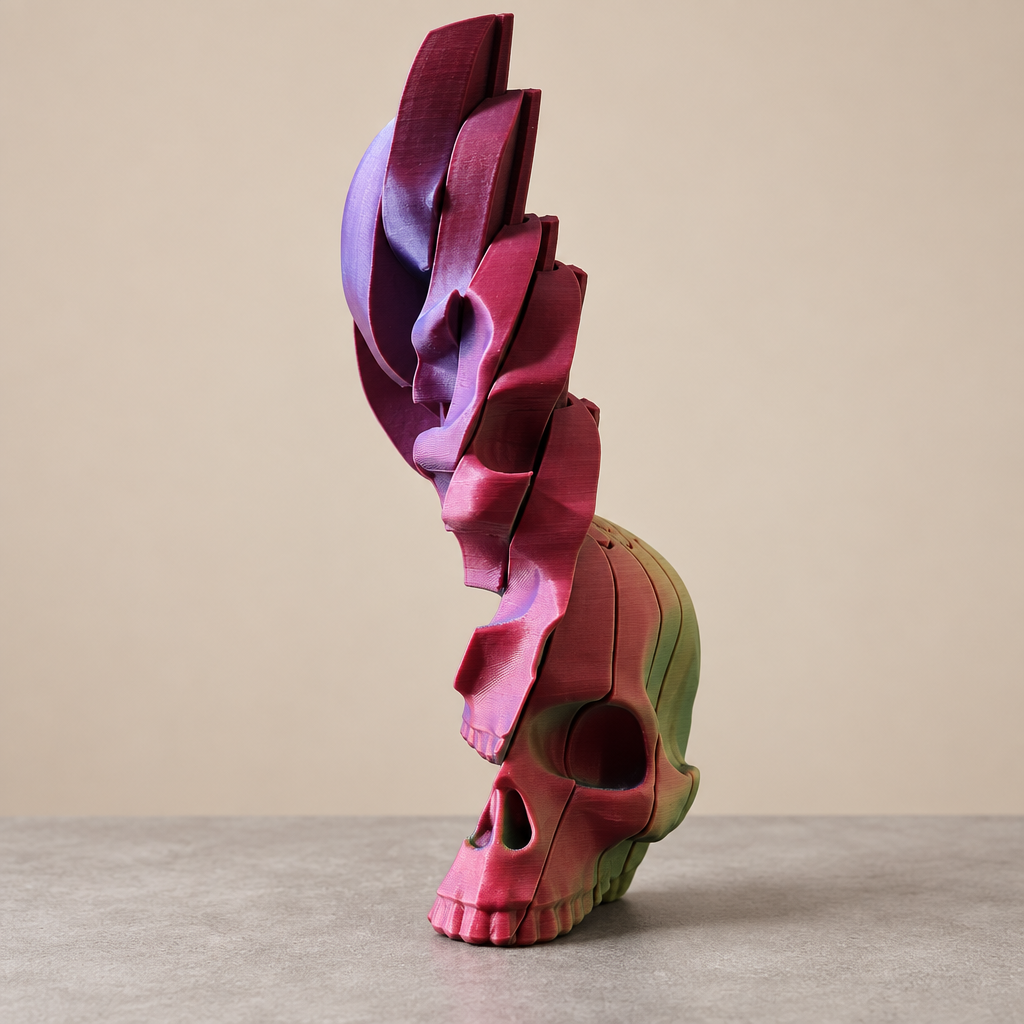 💀 Skull Twist Fidget – 3D Printed Desk & Sensory Toy